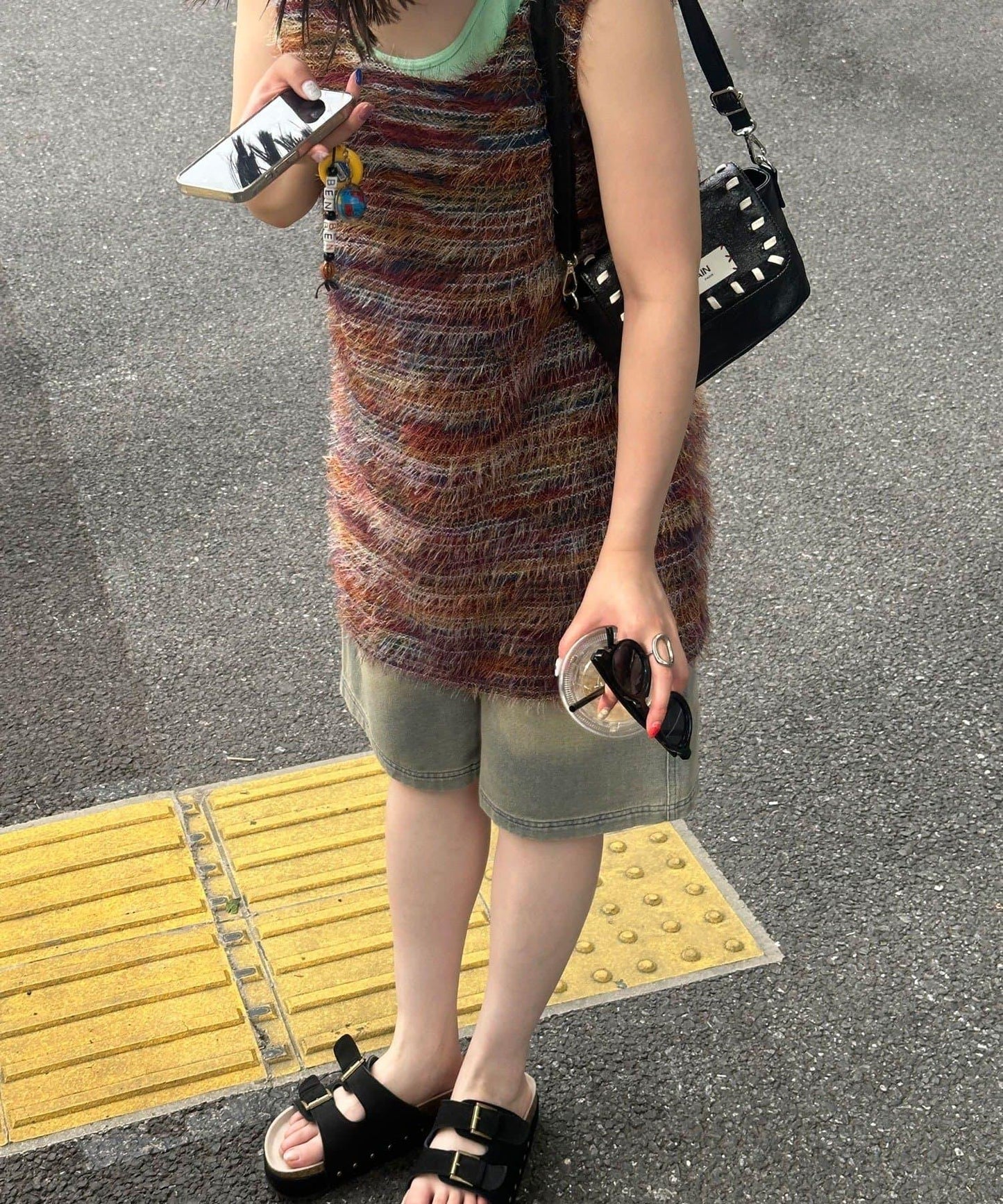 【前後2WAY】混紡絨毛針織馬甲