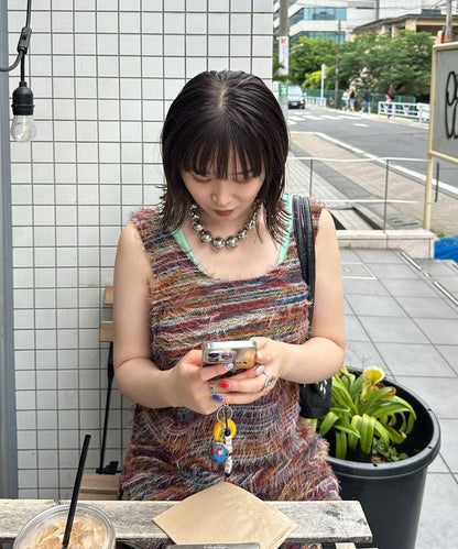 【前後2WAY】混紡絨毛針織馬甲