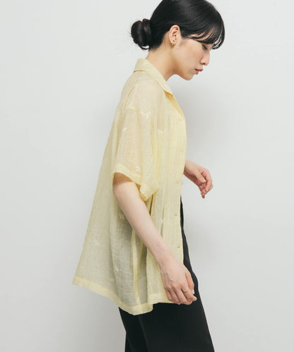 刺繡透視襯衫
