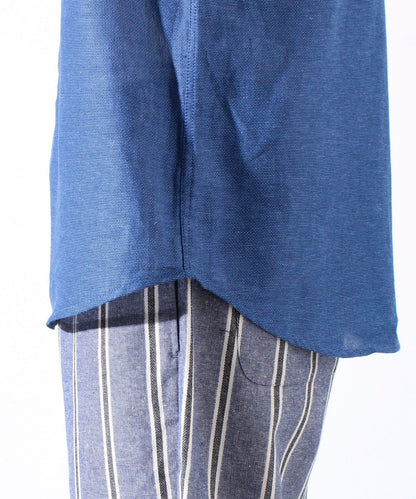 【GLOSTER】棉亞麻巴拿馬 布爾狗刺繡 短袖襯衫 半袖襯衫