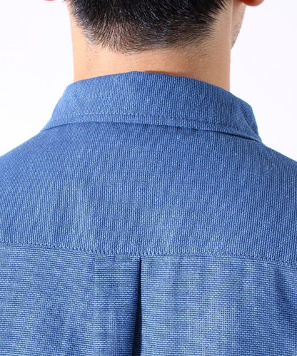 【GLOSTER】棉亞麻巴拿馬 布爾狗刺繡 短袖襯衫 半袖襯衫