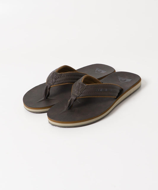 QUIKSILVER CARVER 牛巴革拖鞋