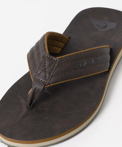 QUIKSILVER CARVER 牛巴革拖鞋