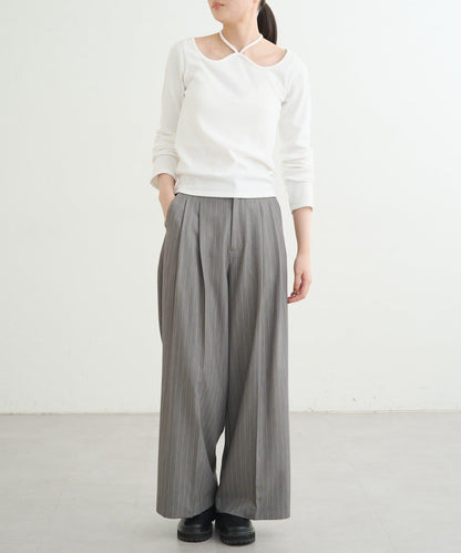 【earthy_】羅紋心形領吊帶上衣