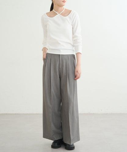 【earthy_】羅紋心形領吊帶上衣