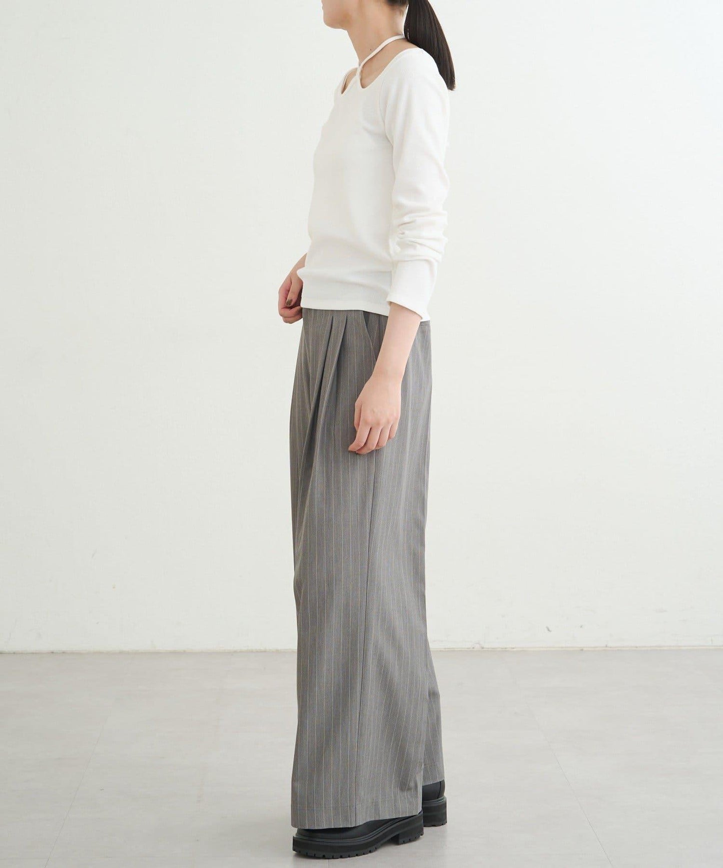 【earthy_】羅紋心形領吊帶上衣