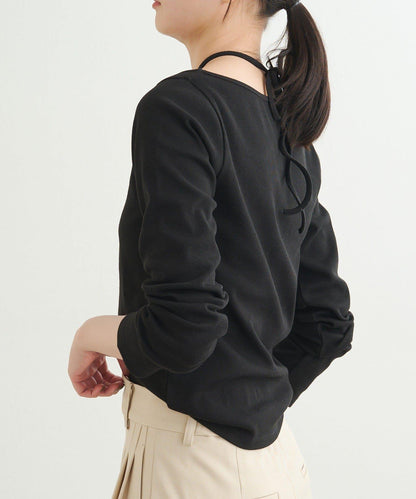 【earthy_】羅紋心形領吊帶上衣