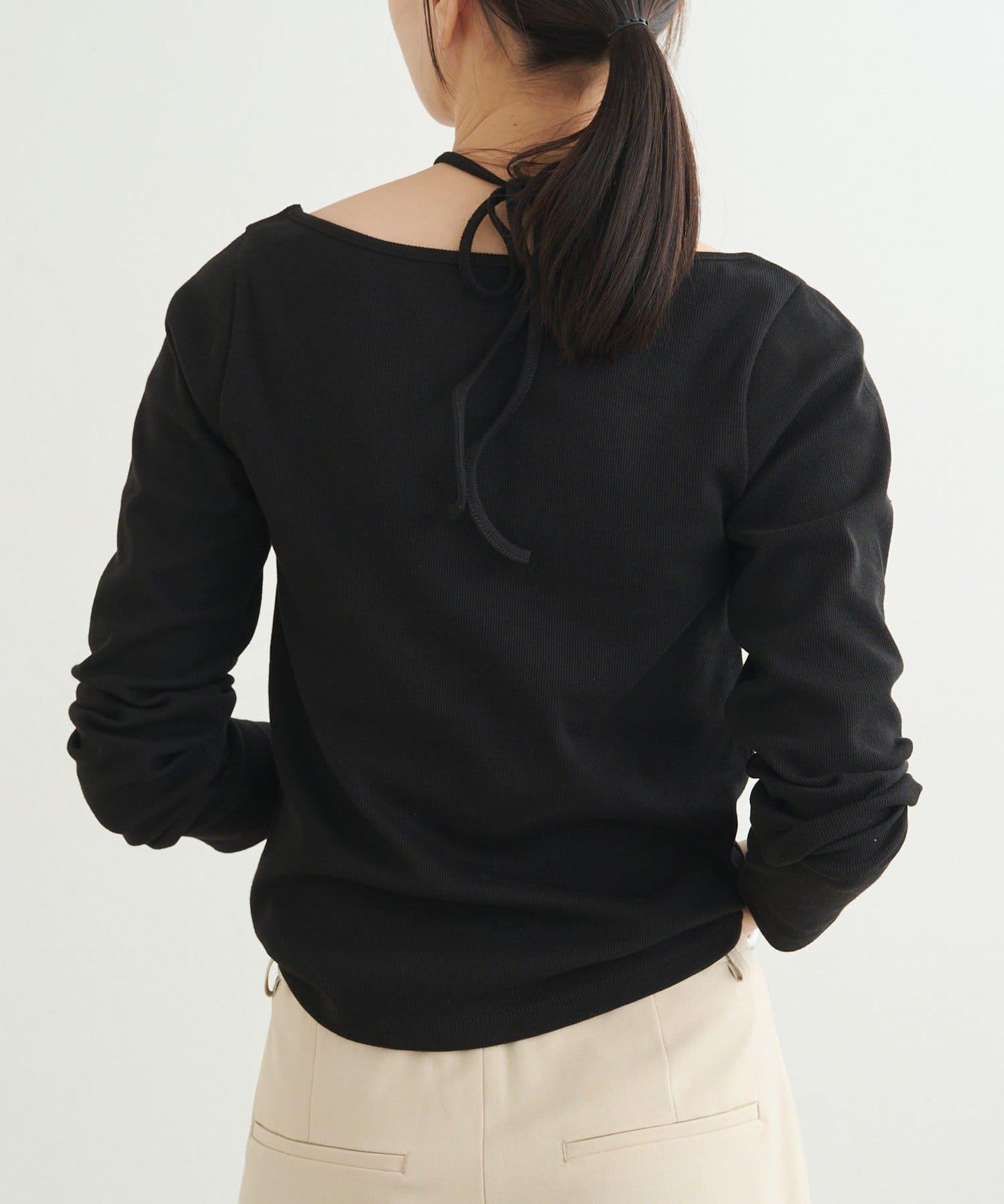 【earthy_】羅紋心形領吊帶上衣