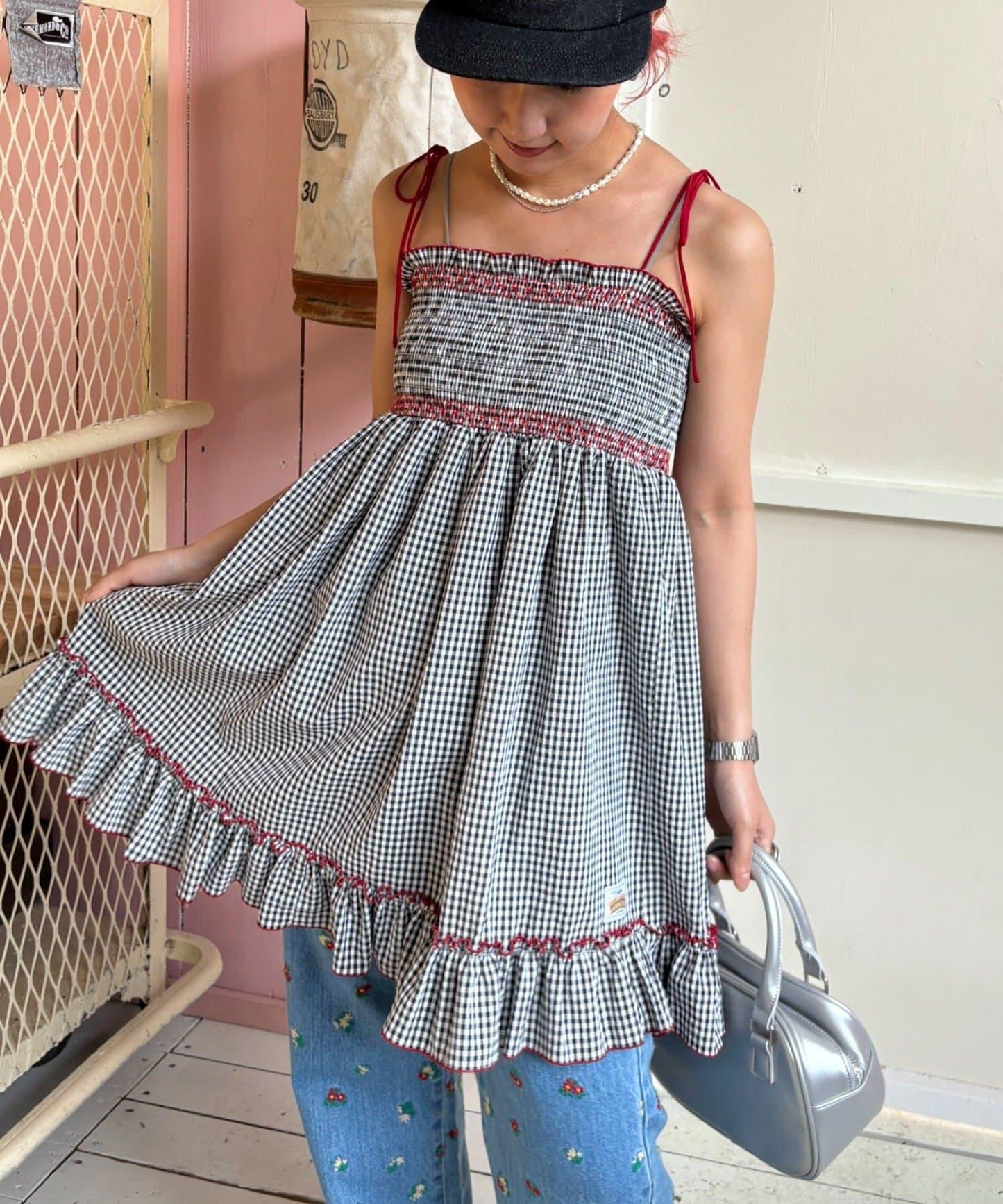 【HELLO.SANFRANCISCO】2WAY綁帶抽褶連衣裙露肩連衣裙