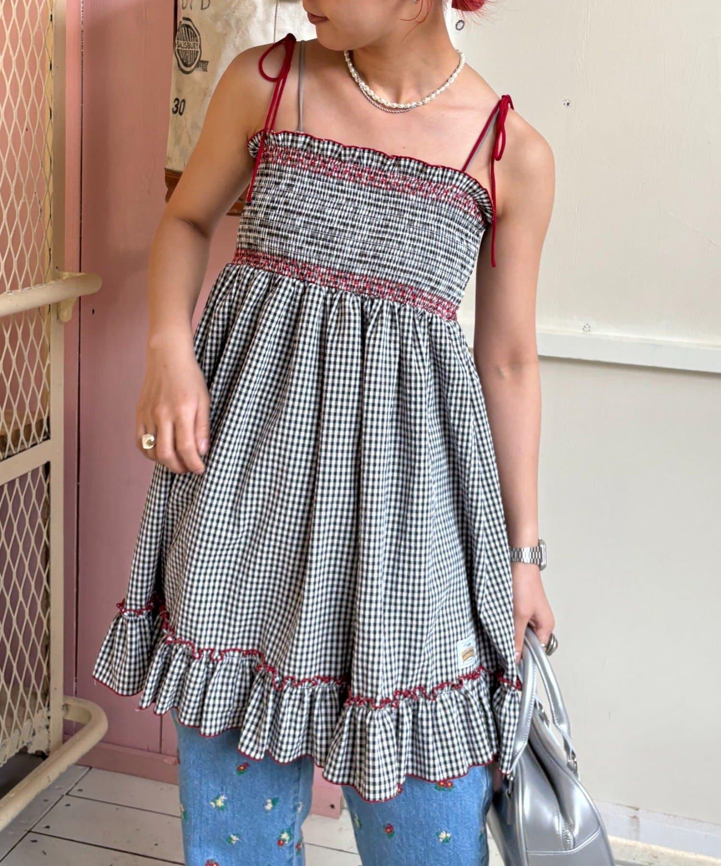 【HELLO.SANFRANCISCO】2WAY綁帶抽褶連衣裙露肩連衣裙