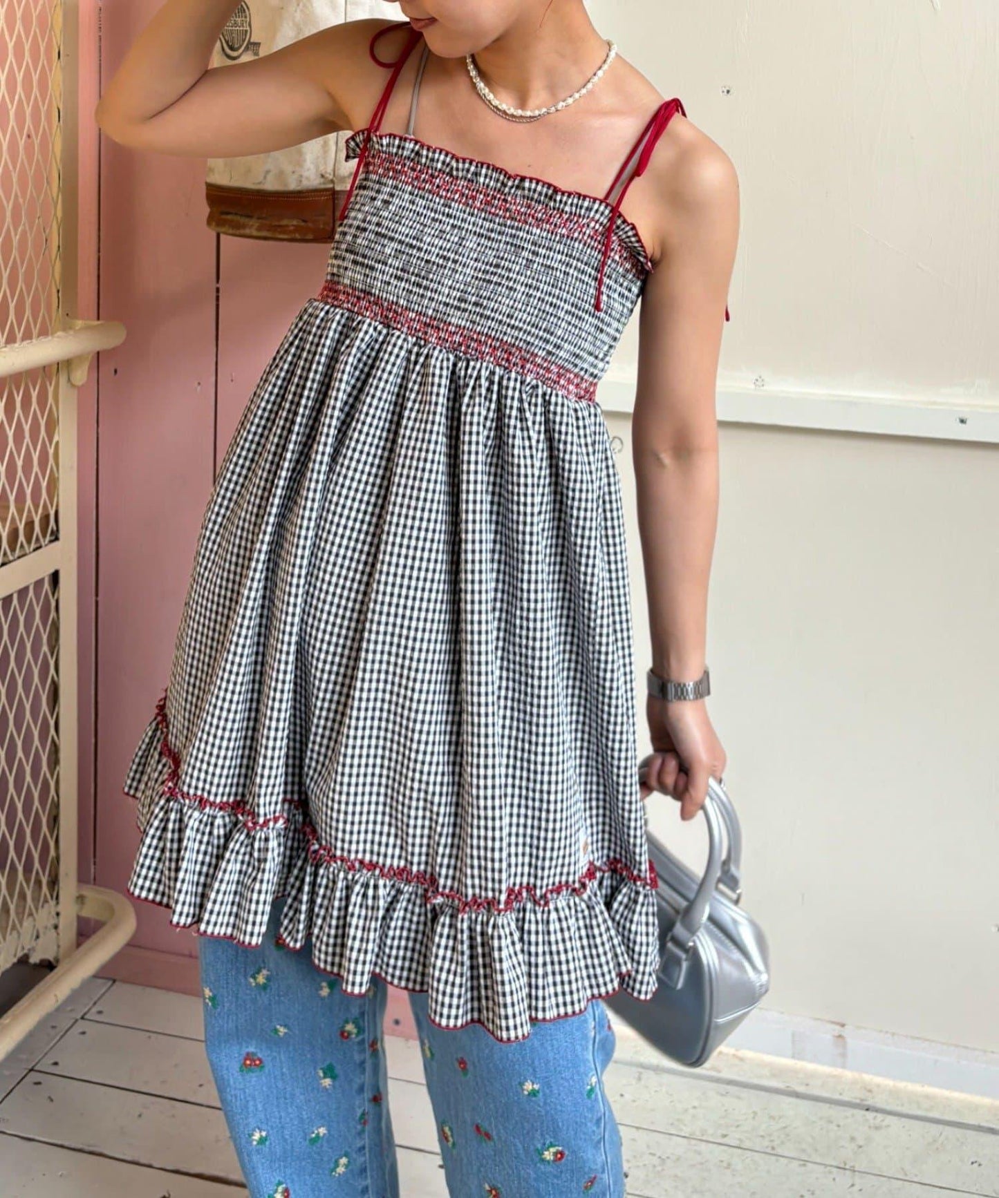 【HELLO.SANFRANCISCO】2WAY綁帶抽褶連衣裙露肩連衣裙