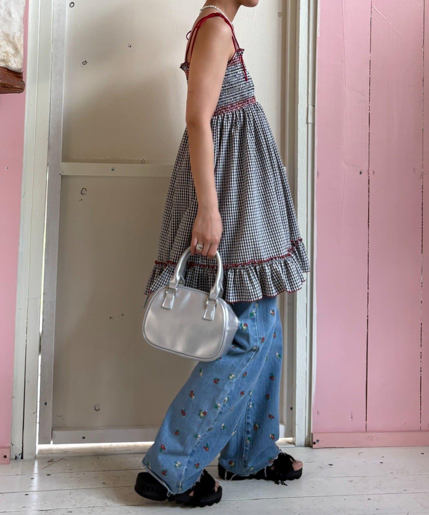 【HELLO.SANFRANCISCO】2WAY綁帶抽褶連衣裙露肩連衣裙