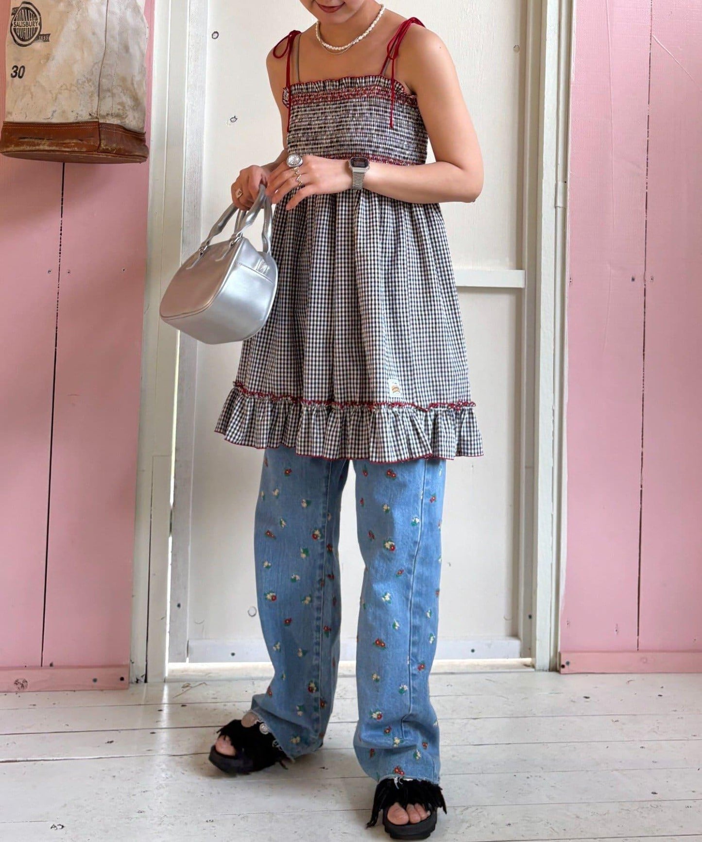 【HELLO.SANFRANCISCO】2WAY綁帶抽褶連衣裙露肩連衣裙