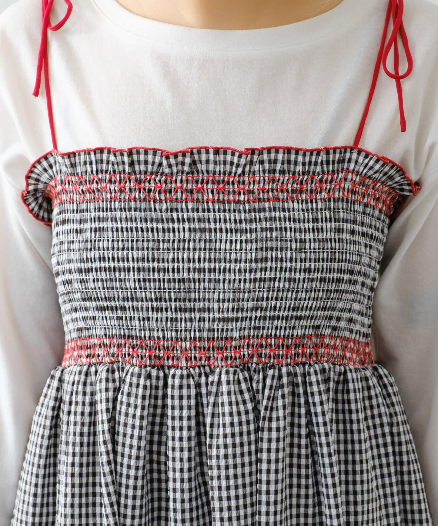 【HELLO.SANFRANCISCO】2WAY綁帶抽褶連衣裙露肩連衣裙