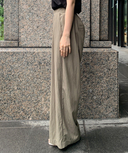 水洗牛津寬鬆長褲