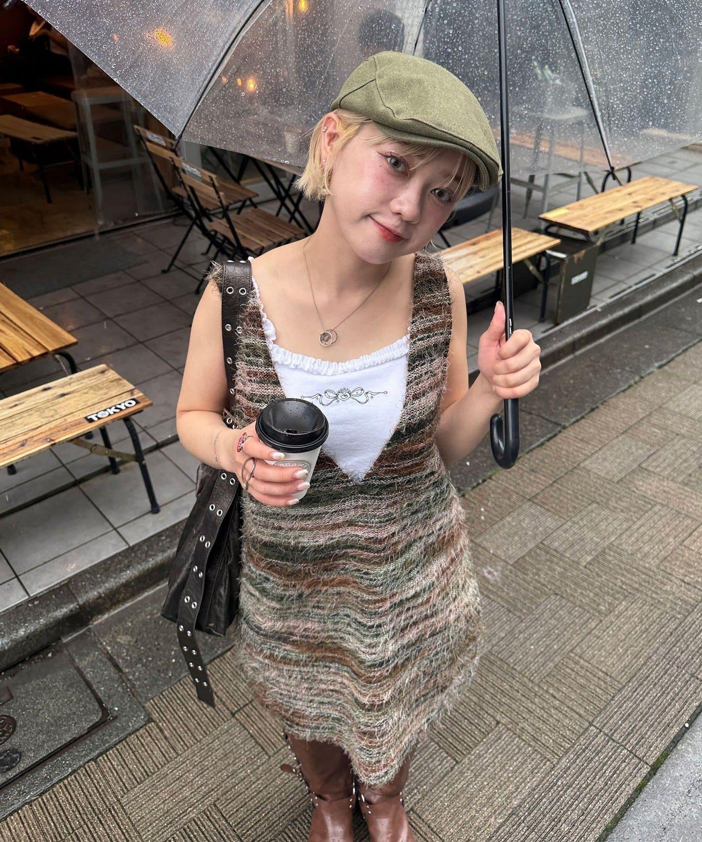 【前後2WAY】混紡絨毛針織馬甲