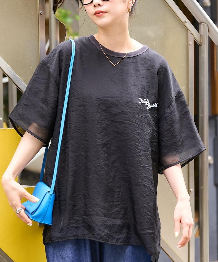 歐根紗 × T恤 背部刺繡 短袖 T恤