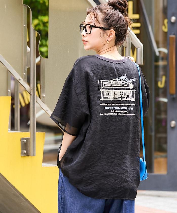 歐根紗 × T恤 背部刺繡 短袖 T恤