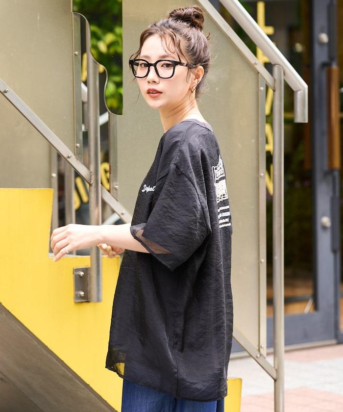 歐根紗 × T恤 背部刺繡 短袖 T恤