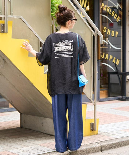 歐根紗 × T恤 背部刺繡 短袖 T恤