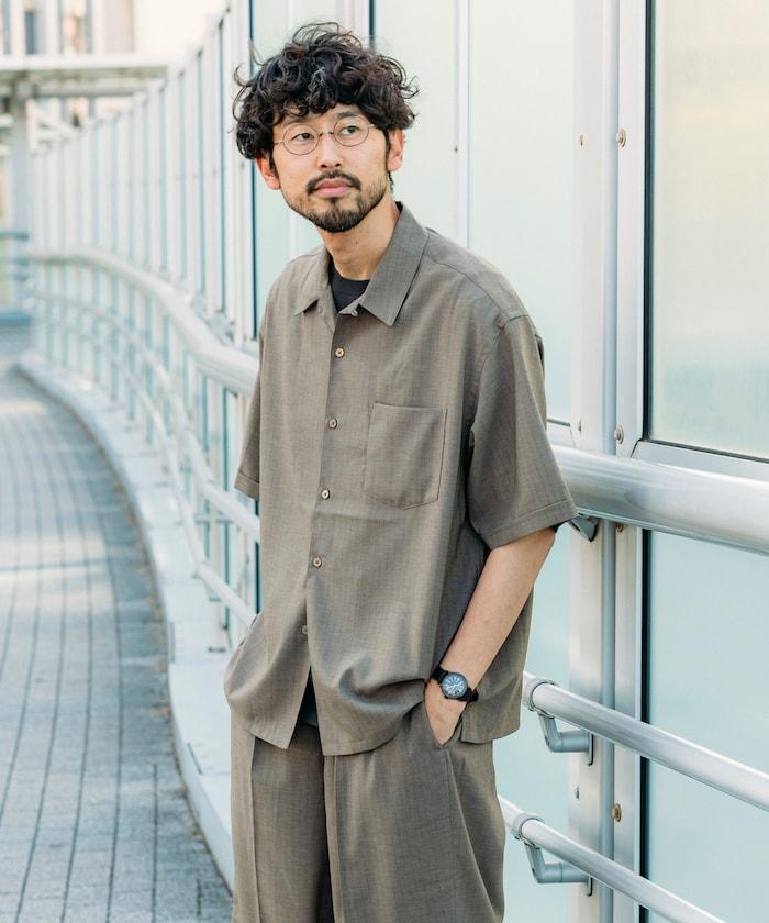 Reflax 功能性材料 輕鬆合身 條紋 開領襯衫 短袖