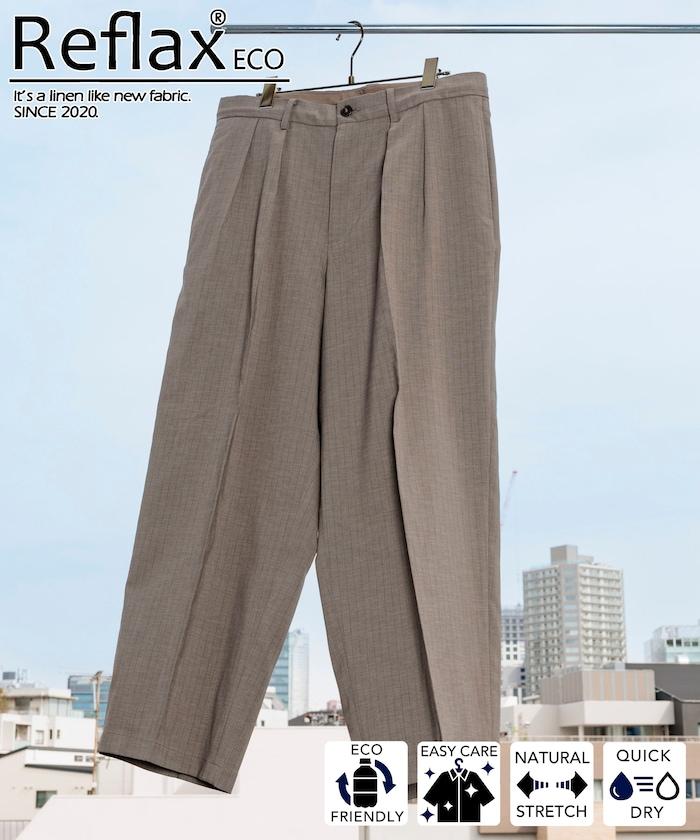 Reflax 功能性材料 寬鬆剪裁 輕鬆條紋西褲