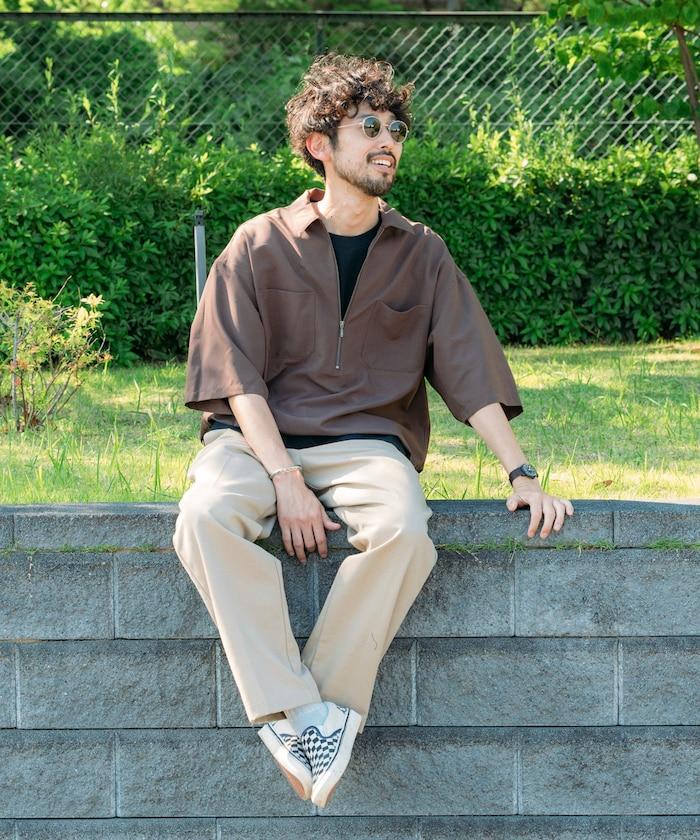 Reflax 功能性材料 輕鬆合身 半拉鍊襯衫 短袖