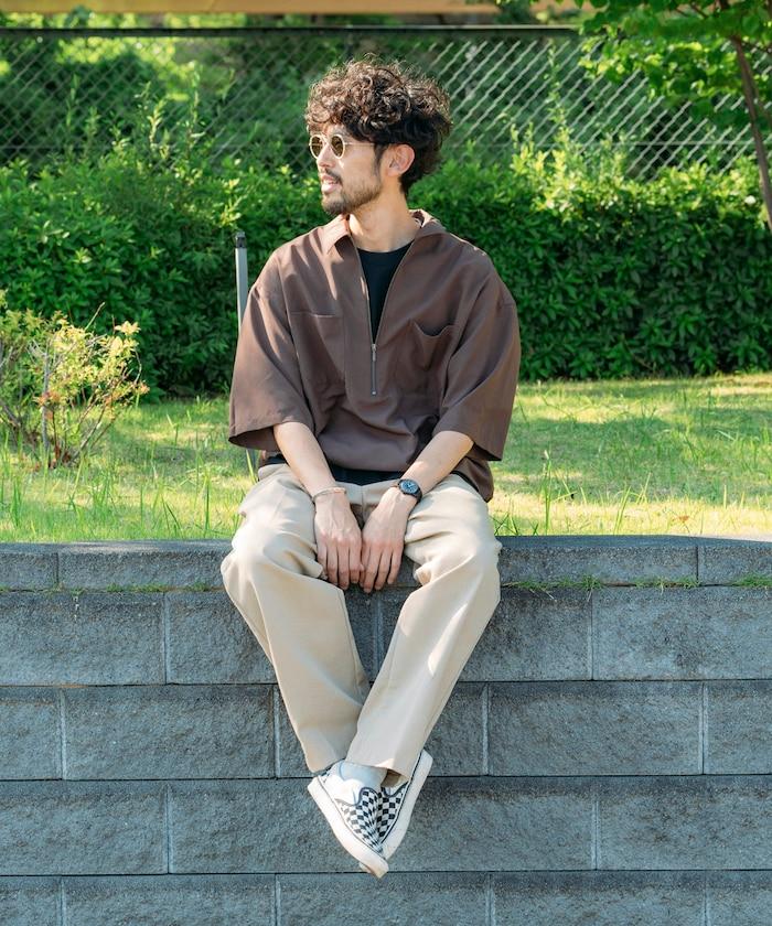 Reflax 功能性材料 輕鬆合身 半拉鍊襯衫 短袖