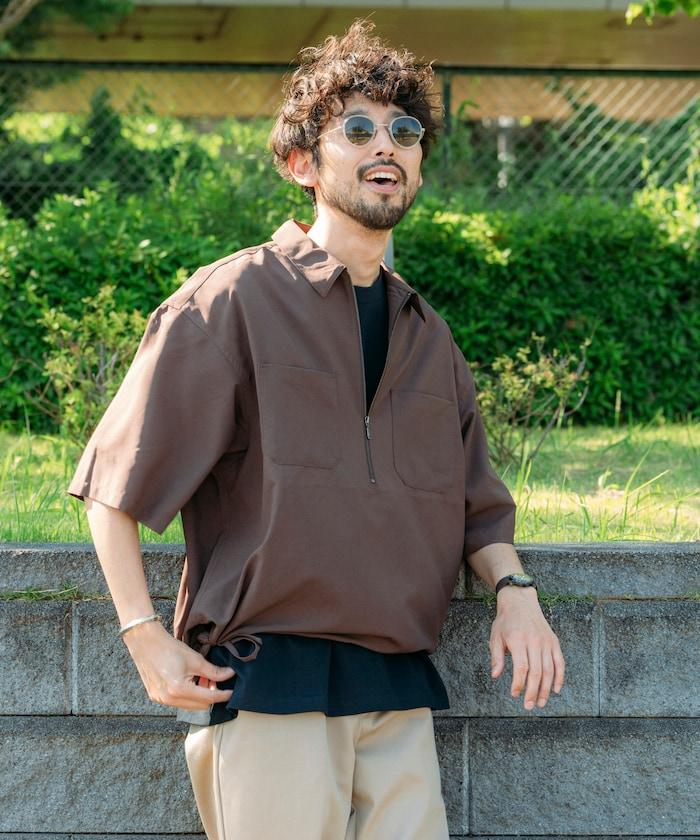 Reflax 功能性材料 輕鬆合身 半拉鍊襯衫 短袖