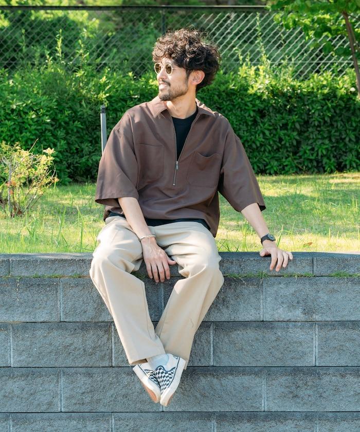 Reflax 功能性材料 輕鬆合身 半拉鍊襯衫 短袖