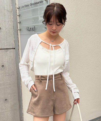 【mystic】褶皺蝴蝶結短外套