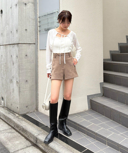 【mystic】褶皺蝴蝶結短外套