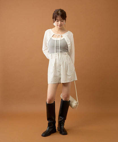 【mystic】褶皺蝴蝶結短外套