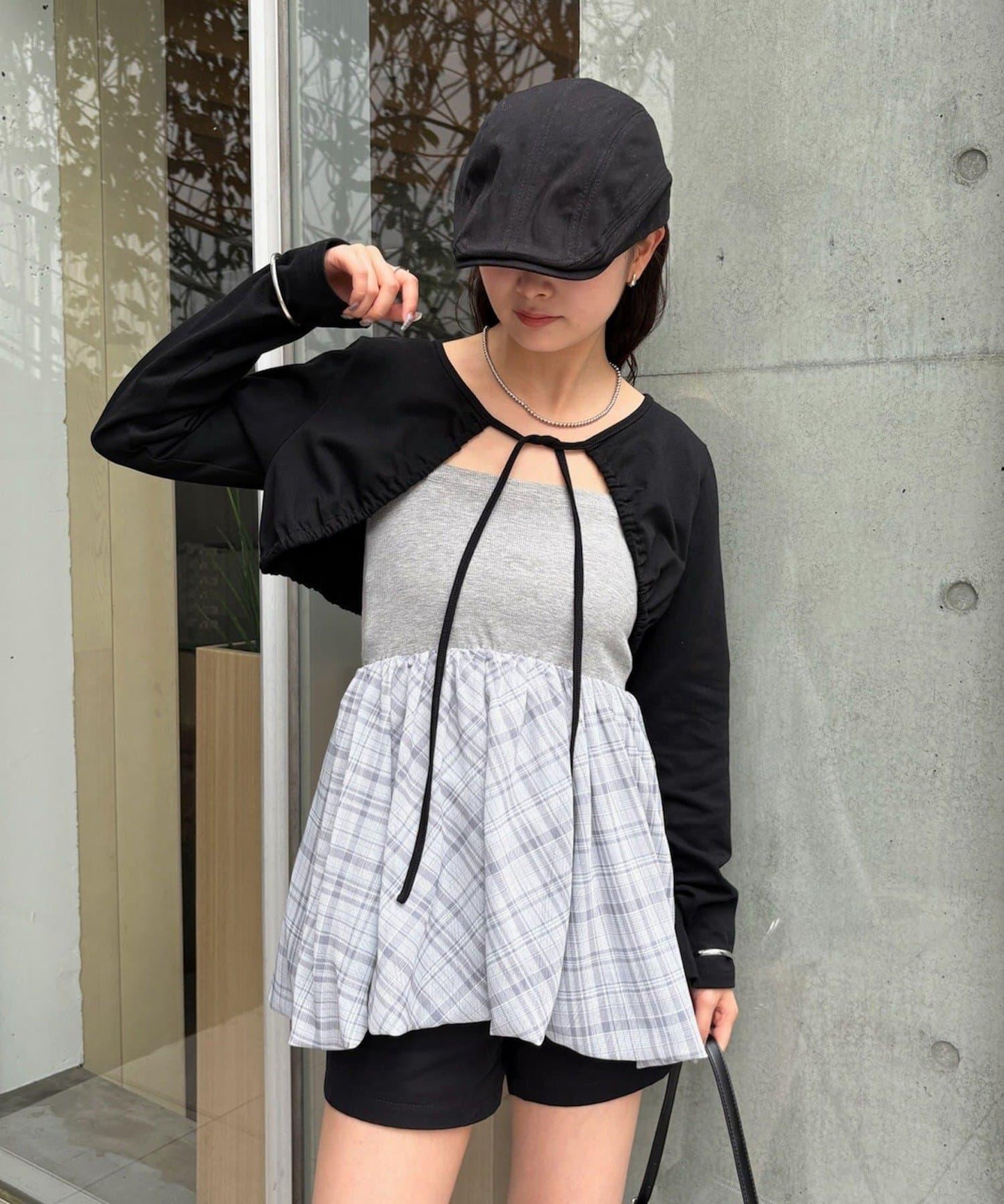 【mystic】褶皺蝴蝶結短外套