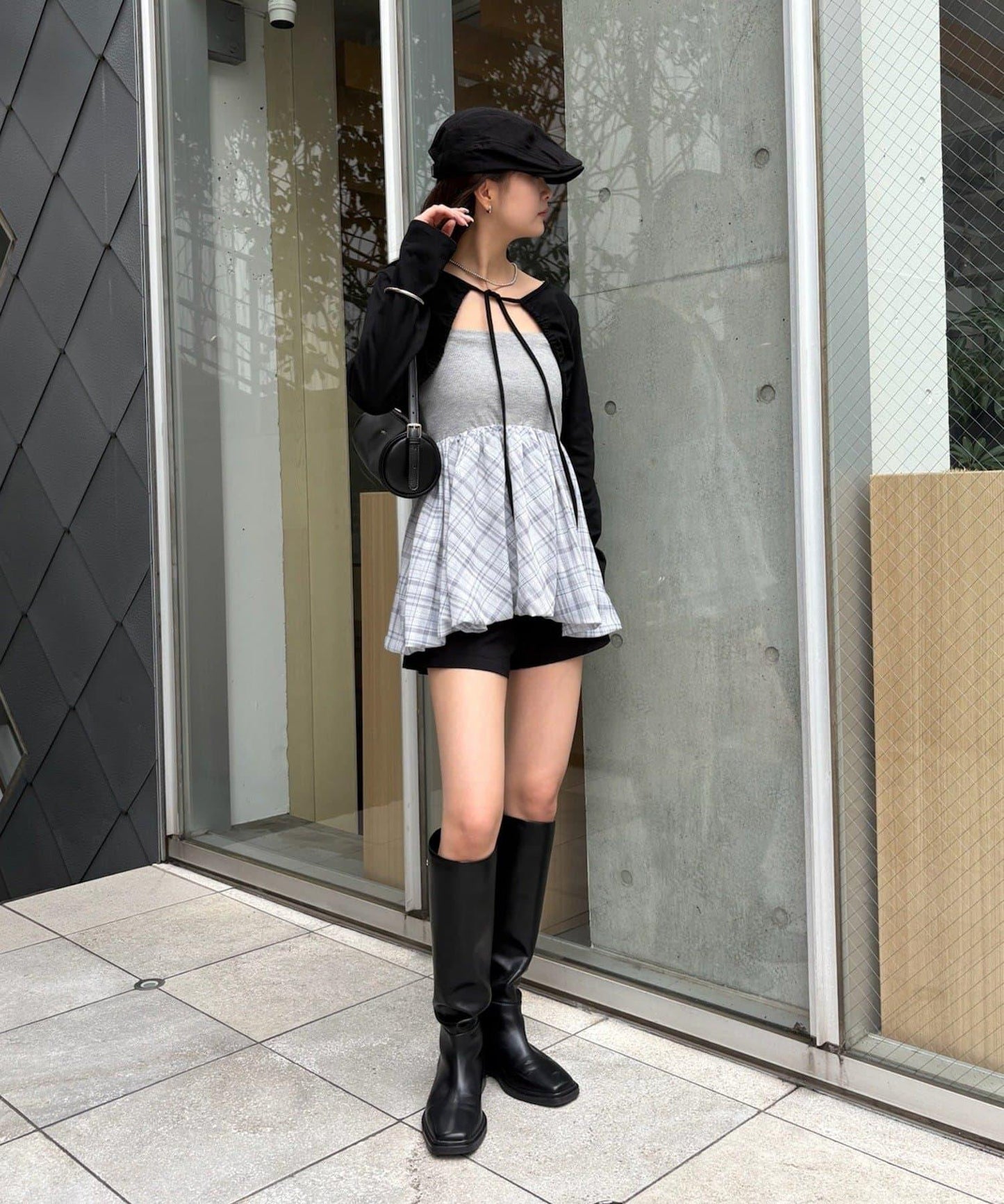 【mystic】褶皺蝴蝶結短外套