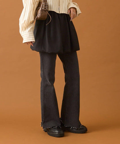 開叉喇叭牛仔褲