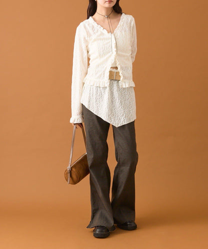 開叉喇叭牛仔褲