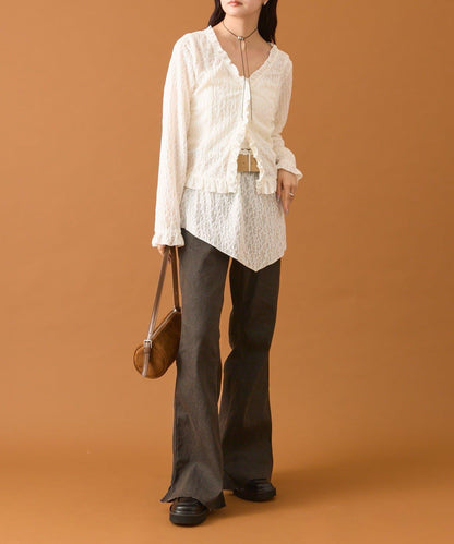 開叉喇叭牛仔褲