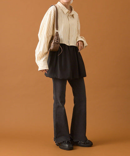 開叉喇叭牛仔褲