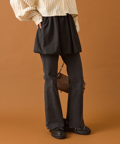 開叉喇叭牛仔褲