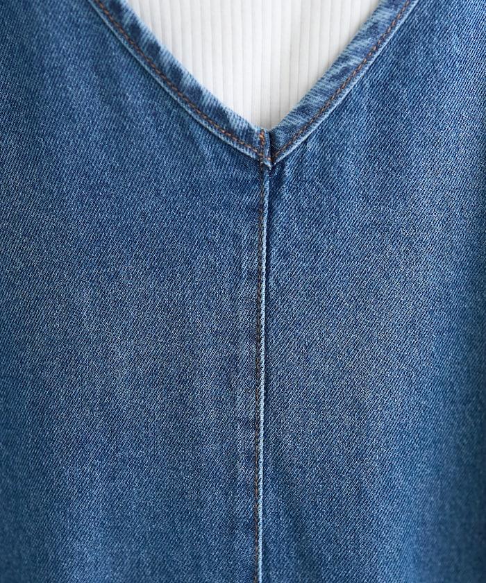 夏季 V領 牛仔連體褲