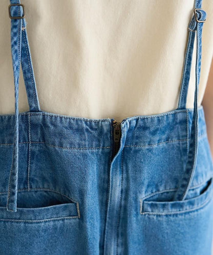 夏季 V領 牛仔連體褲