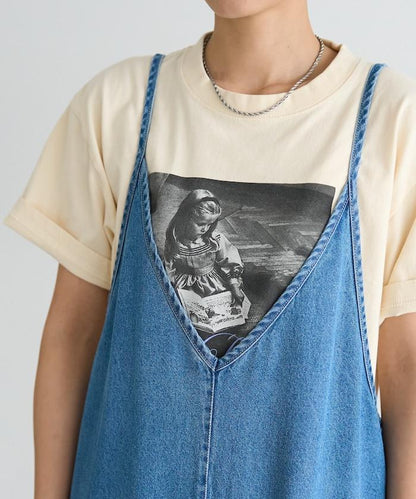 夏季 V領 牛仔連體褲