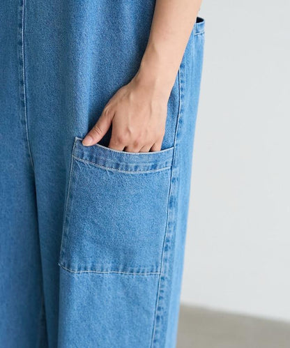 夏季 V領 牛仔連體褲