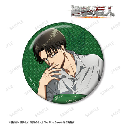 《進擊的巨人》描繪版 利威 放鬆版 76mm 閃光罐徽章
