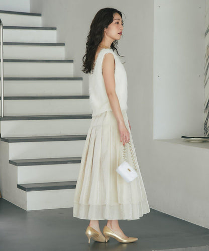 長款羽毛前後兩穿針織馬甲