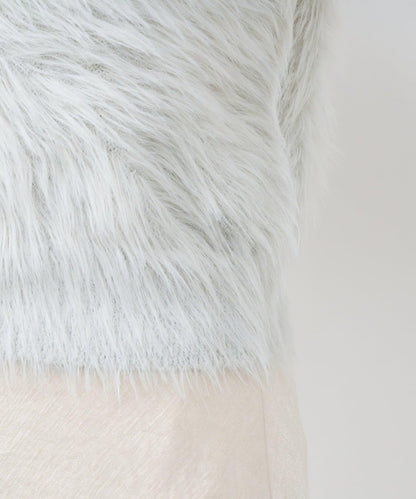 長款羽毛前後兩穿針織馬甲