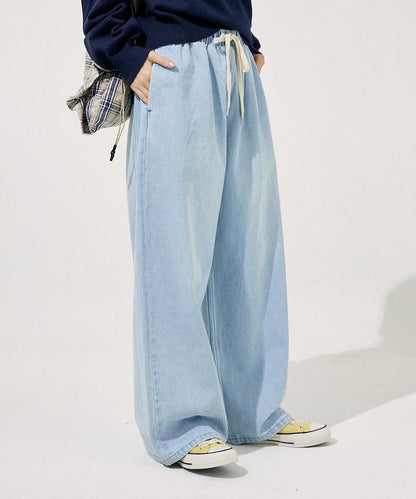 ＜低身高尺寸可選＞洗水處理 輕鬆牛仔褲 限定推出顏色