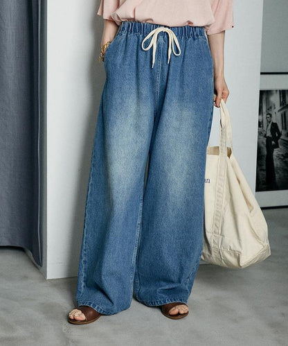 ＜低身高尺寸可選＞洗水處理 輕鬆牛仔褲 限定推出顏色