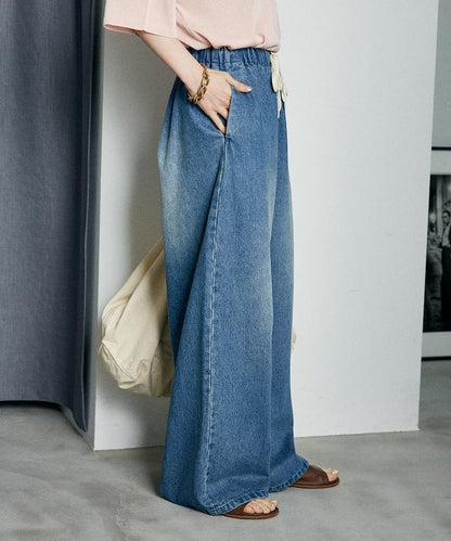 ＜低身高尺寸可選＞洗水處理 輕鬆牛仔褲 限定推出顏色